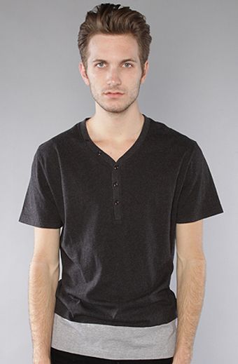 The Scifen Company The Collins Henley in Charcoal - Lyst