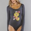 Wildfox The Bianca Edie Leotard in Dirty Black in Gray (black)