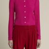 Adam Lippes Longsleeved Buttonfront Shirt in Pink (shocking pink) - Lyst