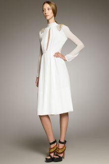 Burberry Prorsum Shoulder-detail Georgette Dress - Lyst