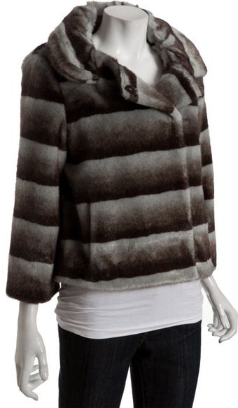  Grey Dyed Faux Chinchilla Cropped Swing Coat 