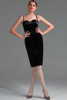 D&G Black Velvet and Satin Bustier Dress - Lyst
