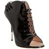 Giuseppe Zanotti Black Patent Leather Buckle Detail Peep Toe Ankle Bootie in Black - Lyst