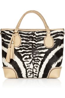 Gucci Marrakech Zebra-print Calf Hair Tote - Lyst