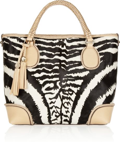 Gucci Marrakech Zebraprint Calf Hair Tote in Animal (zebra) - Lyst