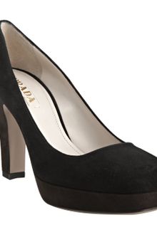 Prada Black and Ebony Suede Platform Pumps - Lyst