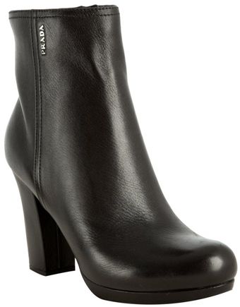  Sport Black Leather Ankle Boots 
