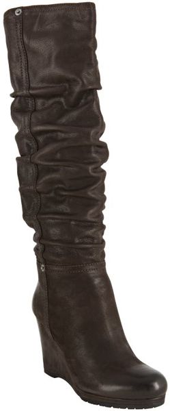  Sport Scrunched Leather Wedge Boots 