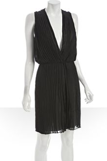 Robert Rodriguez Black Silk Chiffon Pleated Dress - Lyst