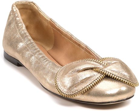 gold ballet flat
