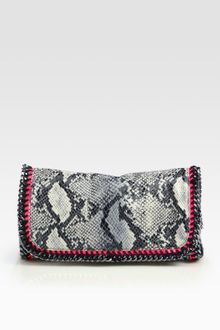 Stella McCartney Falabella Snake-print Clutch - Lyst