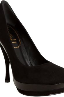Yves Saint Laurent Black Suede Arya 105 Pumps - Lyst