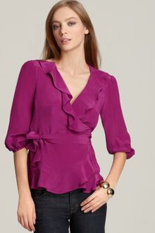 Nanette Lepore Ruffle Front Hold Me Wrap Top - Lyst