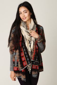 Free People Fairisle Knit Back Cardi - Lyst