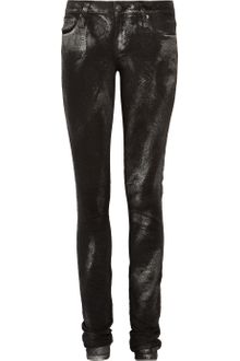 Helmut Lang Metallic Mid-rise Skinny Jeans - Lyst