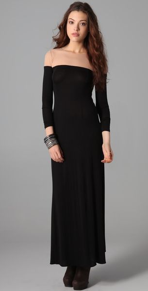 Holy Tee Abbey Lee Mesh and Jersey Maxi Dress in Black - Lyst
