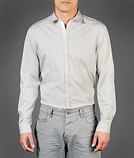 John Varvatos Slim Fit Shirt with Contrast Placket in White for Men (moth) - Lyst
