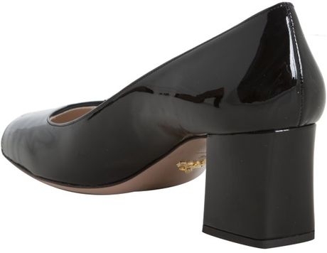 leather block heel pumps