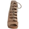 Michael Kors Tan Leather Laceup Peep Toe Booties in Brown (tan) - Lyst