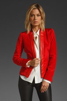 Z Spoke by Zac Posen Jacket with Leather Detail At Lapel - Lyst