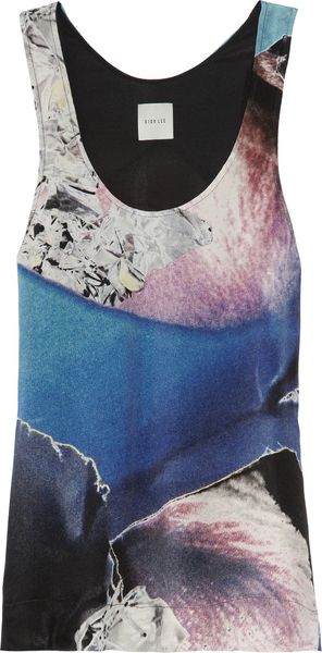 Dion Lee Printed Double-layered Silk Tank - Lyst