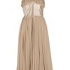 Luisa Beccaria Ruched Silk Dress in Brown - Lyst
