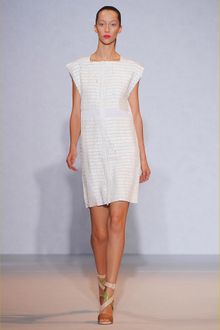 Nicole Farhi White Stripe Sequins Dress - Lyst