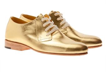 Esquivel Metallic Leather Derby Shoes - Lyst