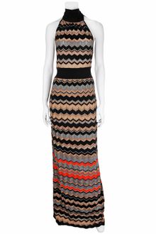 M Missoni Metallic Stripe Maxi Halter Dress - Lyst