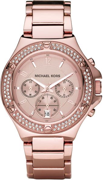 Michael Kors Glitz Watch, Rose Gold - Lyst