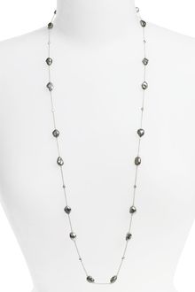 Mikimoto Baroque Black South Sea Cultured Pearl & Diamond Long Necklace - Lyst