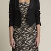 Adam Lippes Cropped Tuxedo Jacket in Wool Cashmere in Black - Lyst