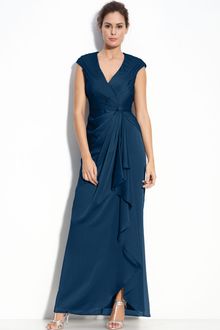 Adrianna Papell Faux Wrap Chiffon Gown - Lyst
