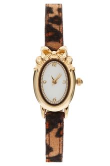 ASOS Collection Asos Leopard Print Watch with Bow Detail - Lyst
