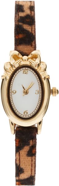 Asos Collection Asos Leopard Print Watch with Bow Detail in Brown - Lyst
