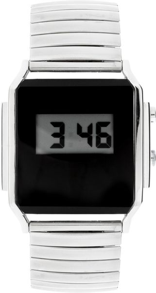 Asos Collection Asos Retro Style Digital Watch in Silver (rhodium ...