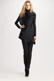 Donna Karan New York Draped Silk Top - Lyst