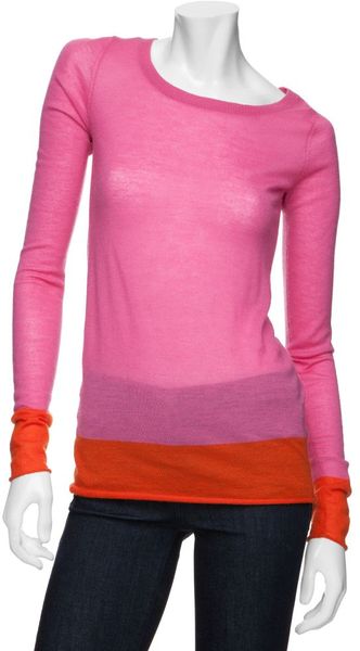 Enza Costa Preorder Exclusive Colorblock Sweater: Pink - Lyst