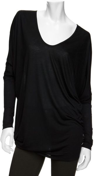 Helmut Lang Exclusive Batwing Drapey Long Sleeve Tee in Black - Lyst