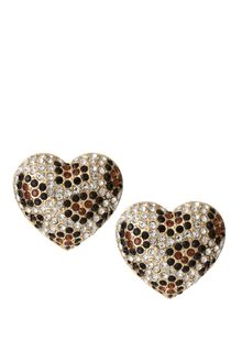 River Island Leopard Heart Earrings - Lyst