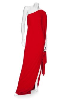   Shoulder Dress on Bcbgmaxazria One Shoulder High Slit Maxi Dress In Red  Red Berry