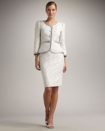 Tahari Silver-trimmed Skirtsuit - Lyst