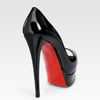 Christian Louboutin Patent Leather Peep Toe Platform Pumps in Black - Lyst