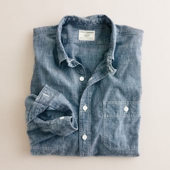 J.Crew Slim Vintage Selvedge Chambray Utility Shirt - Lyst