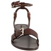 Michael Kors Brown Leather Buckle Detail Flat Sandals in Brown - Lyst