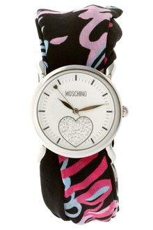 Moschino Watch With Dual Leather And Silk Straps - Lyst