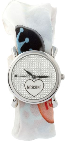 Moschino Watch With Dual Leather And Silk Straps - Lyst