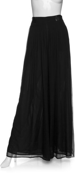  Maxi Chiffon Culottes with Leather Waistband 