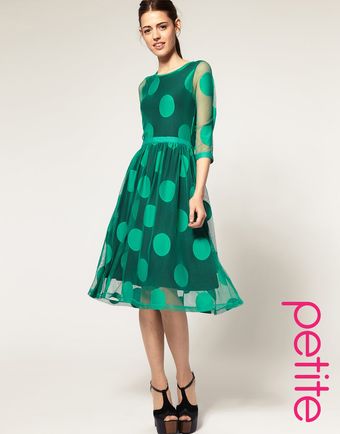 ASOS Collection Midi Dress in Mesh Spot - Lyst
