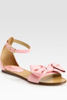 RED Valentino Bow-embellished Leather Sandals - Lyst